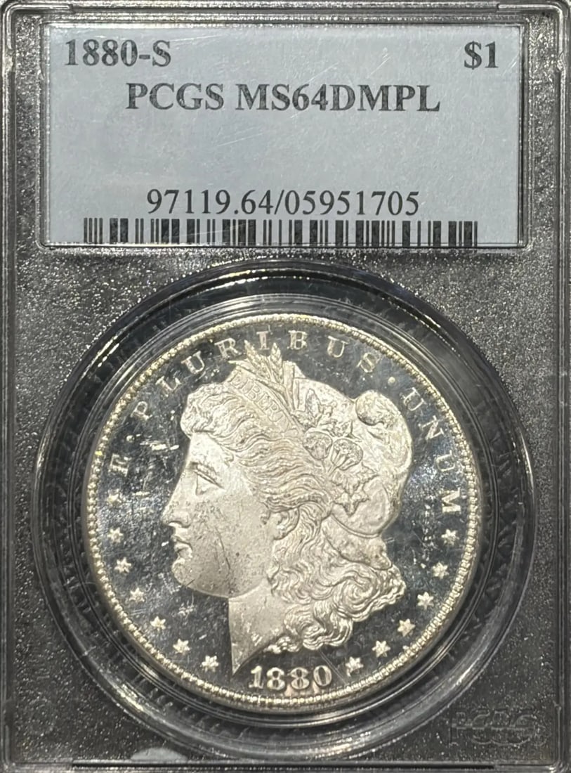 PCGS MS64DMPL MORGAN DOLLAR 1880-S (1 of 3)