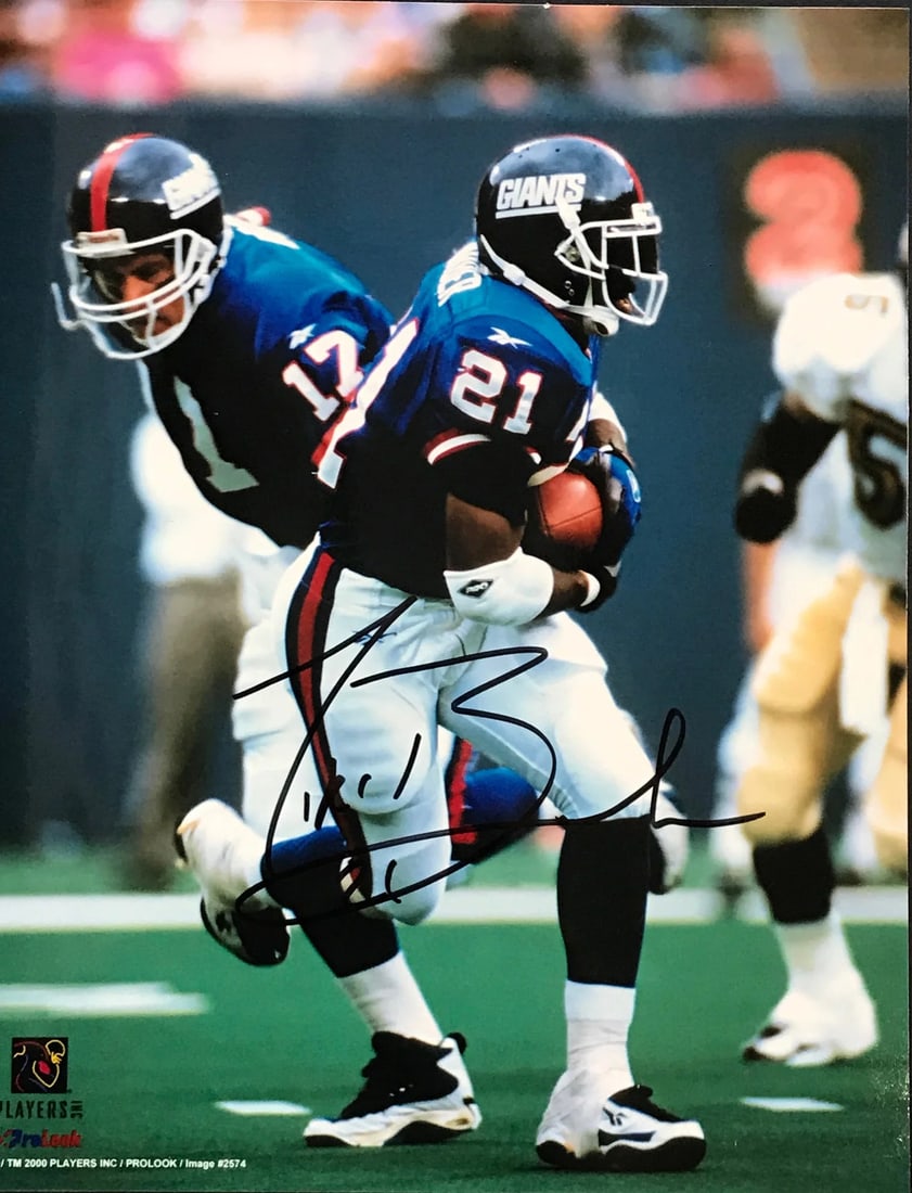 Tiki Barber Autographed 8x10 Football Photo (1 of 1)