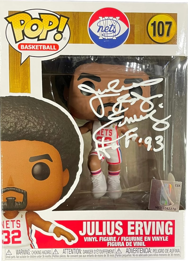 Julius Erving Dr. J "HOF 93" Autographed Funko Pop (JSA) (1 of 1)