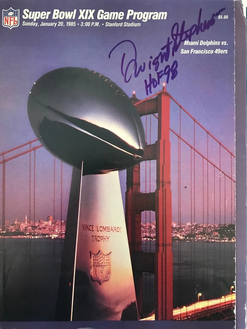 Dwight Stephenson Signed Super Bowl XIX January 20 1985 (1 of 2)