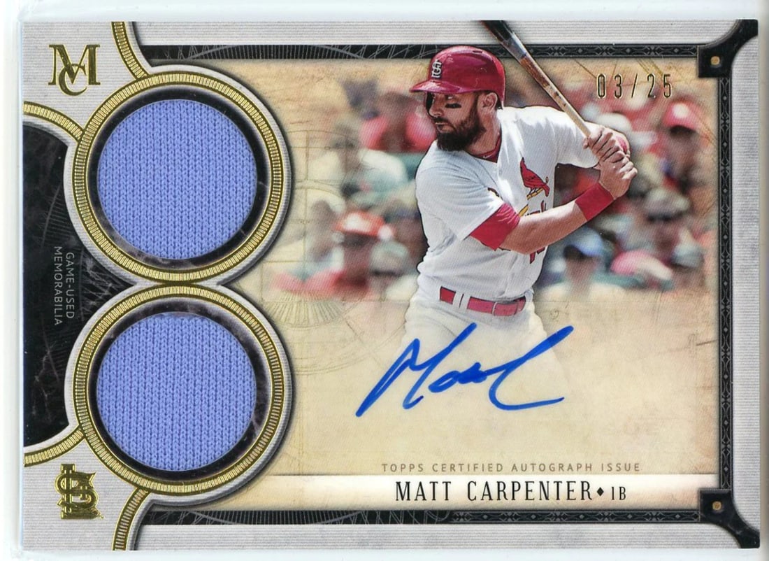Autographed Matt Carpenter 2018 Topps Museum Collection Patch Card #DRA-MC (1 of 2)