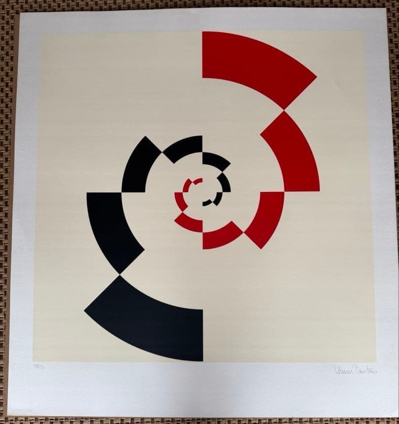 Verner Panton Geometri Silk Screen 48/ 120 Danish Modern 66cm Signed: Verner Panton Geometri Silk Screen 48/ 120 Danish Modern 66cm Signed Item Specifics: Artist: Verner Panton Unit Of Sale: Single Piece Signed By: Verner Panton Image Orientation: Portrait Size: Large S