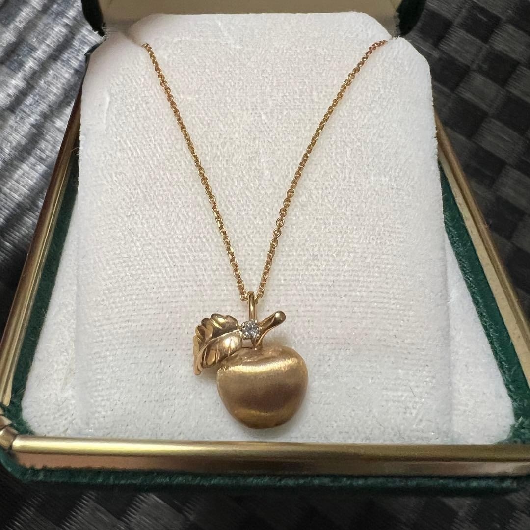 Diamond 14k Gold Apple Motif Chain Necklace Pendant with Original Stern H Stern (1 of 10)
