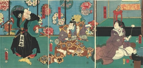 Japanese Woodblock Print Toyokuni III Antique Scene Art 1855 (1 of 1)