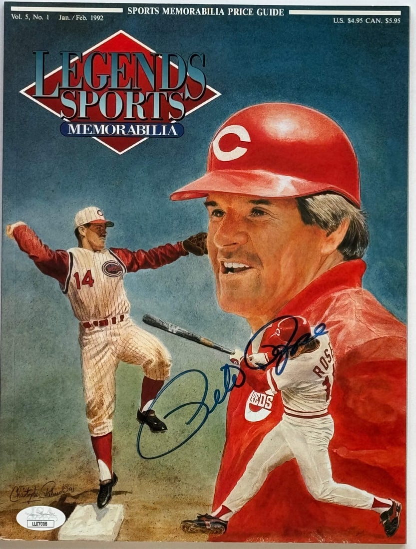 Pete Rose Autographed Legends Sports Memorabilia Program Jan. 1992 (JSA) (1 of 3)