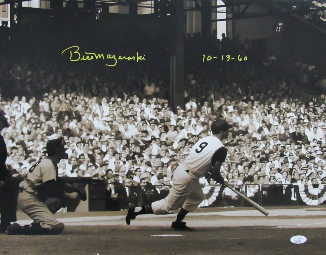 Bill Mazeroski HOF Signed/ Inscr 16x20 B/ W Photo Pittsburgh Pirates JSA 198353 (1 of 3)