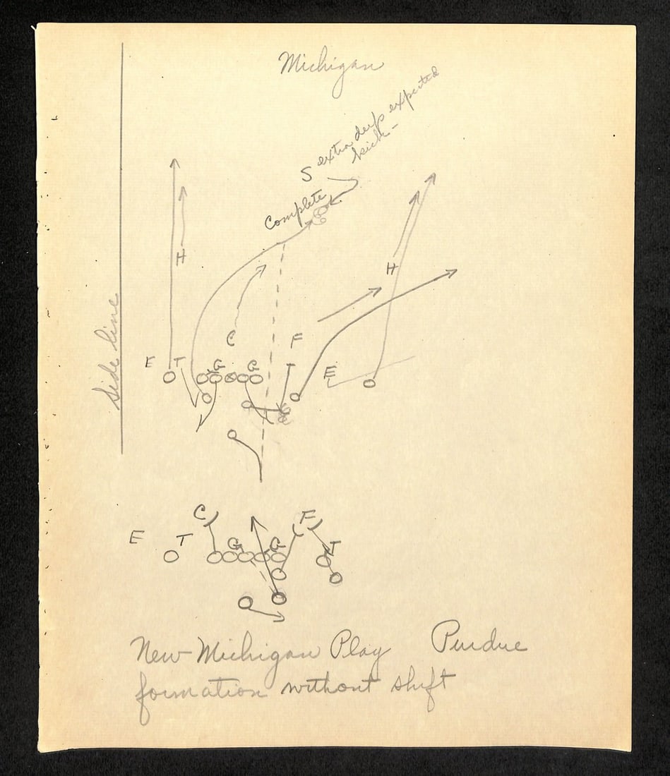 Amos Alonzo Stagg HOF 1932 Handwritten JSA 185584 Page VERY RARE PLAYBOOK (1 of 3)
