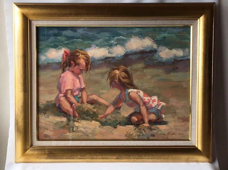Louise DeMore OPA Original Oil Painting Little Girls Beach Impressionist (1 of 10)