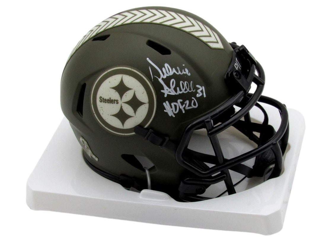 Donnie Shell HOF Auto/ Inscr Salute To Service Mini Helmet Steelers JSA 179782 (1 of 3)