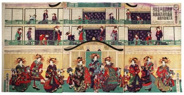 Woodblock Print Utagawa Yoshitora Nishiki e Antique Japanese Sheet Triptych: Woodblock Print Utagawa Yoshitora Nishiki e Antique Japanese Sheet Triptych Item Specifics: Artist: Utagawa Yoshitora Subject: Figures and Scenery Material: Washi Paper Style: Japanese Product