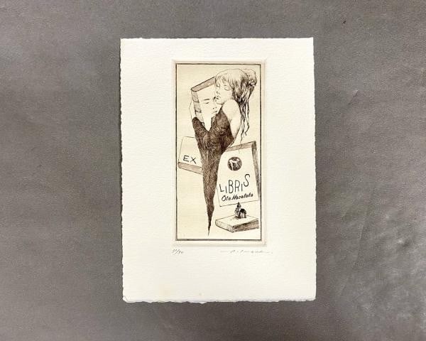 Alphonse Inoue Copperplate Etching Ex libris Signed Ltd Ed 31 50 Art Print (1 of 1)