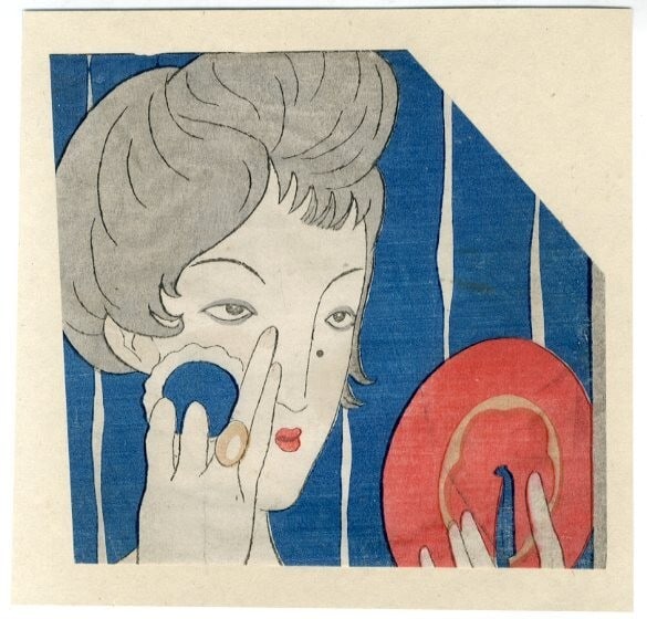 Yumeji Takehisa Japan Woodblock Prints "Autumn in Makeup" Woman Mirror 1924: Yumeji Takehisa Japan Woodblock Prints "Autumn in Makeup" Woman Mirror 1924 Item Specifics: Primary Material: Paper Type: Japanese Woodblock Print Color: Multi-Color Original/Reproduction: Antique Ori