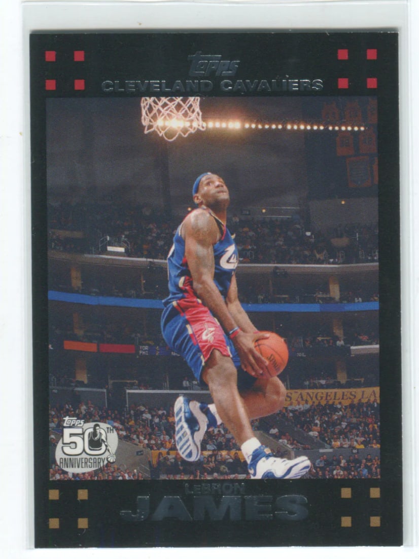 James Lebron 50th Anniversary Card Topps 2007 #23: James Lebron 50th Anniversary Card Topps 2007 #23 Topps 50th Anniversary Card #23 features James Lebron, a notable player in the NBA. This card was part of the 2007 Topps set celebrating the brand's