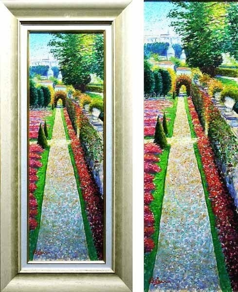 Guy Begin (Canada) Original Oil Painting Floral Garden Path Vertical Canvas (1 of 5)