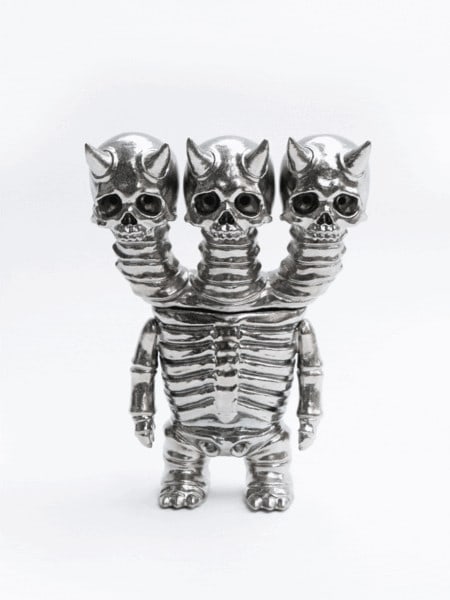 Death doll of ceramic silver sculpture signed unique maruoka kazumichi 2024 coa. (1 of 2)