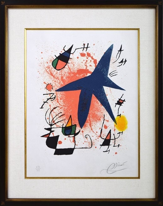 Joan Miro PL 4 Lithograph I 1972 Framed Signed Limited Edition Of 75 Numbered (1 of 9)