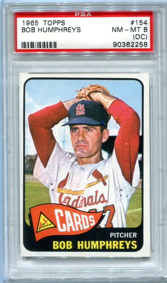 Bob Humphrey`s 1965 Topps #83 PSA NM-MT 8 (oc) Card (1 of 2)