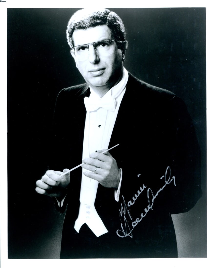 B&W 8x10 Photo Autographed By Marvin Hamlisch: B&W 8x10 Photo Autographed By Marvin Hamlisch Marvin Hamlisch's silver sharpie signature adds a touch of elegance to this black and white 8x10 photo. The item comes with an authenticity certificate fr