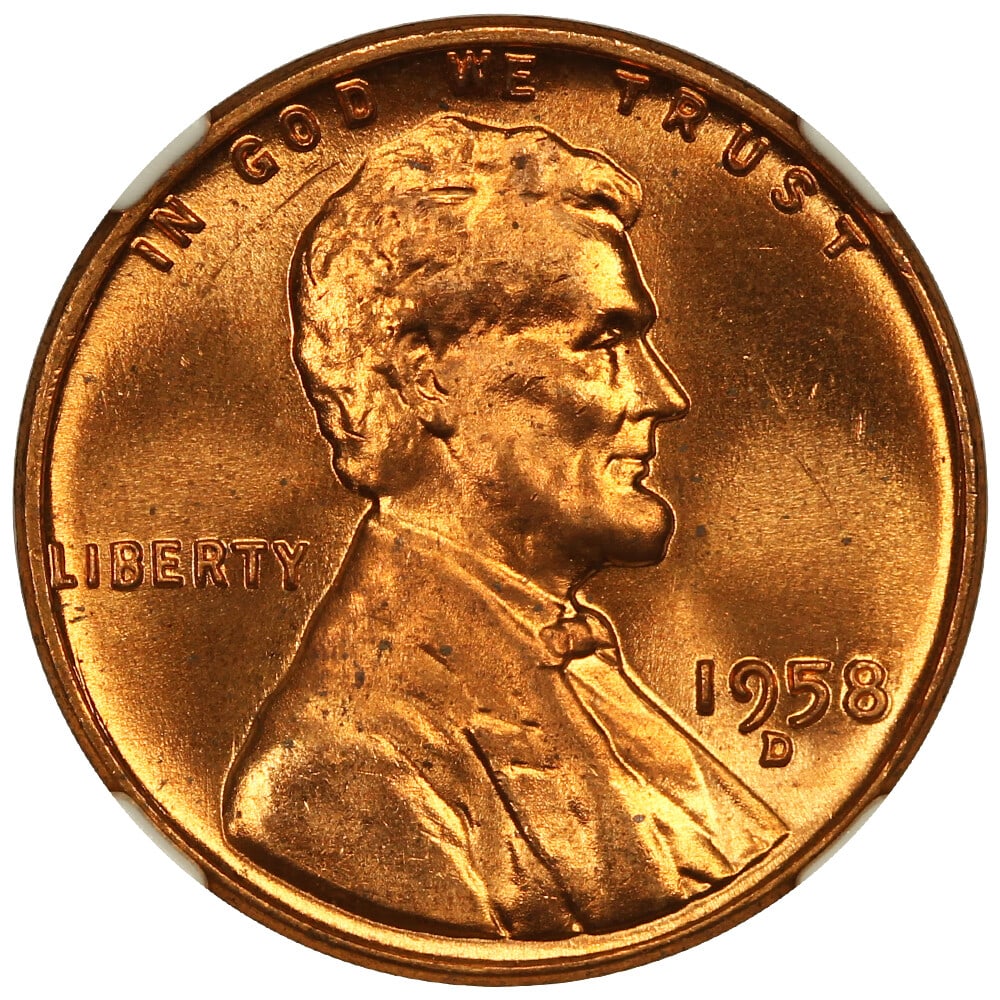 NGC MS67RD 1c 1958-D - 3