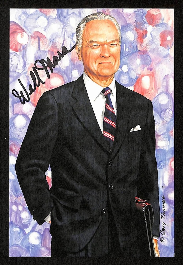 Wellington Mara Signed 1997 GLAC/ Goal Line Art Postcard Giants PSA/ DNA 200380: Wellington Mara Signed 1997 GLAC/ Goal Line Art Postcard Giants PSA/ DNA 200380 Signed by Wellington Mara, the legendary Giants running back, this 1997 GLAC/Goal Line Art postcard showcases his
