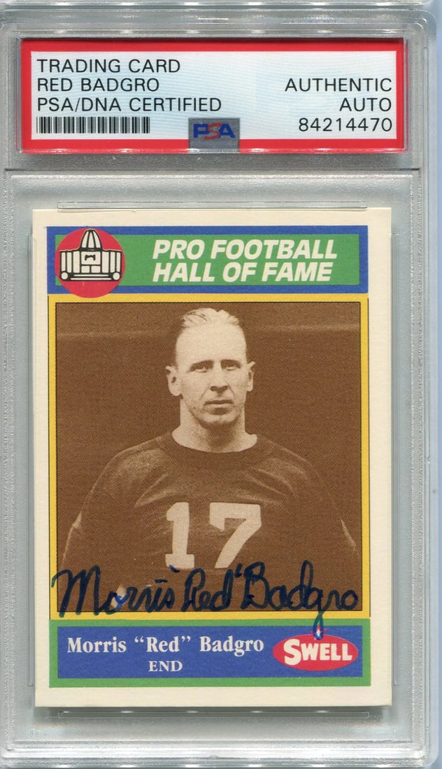Morris "Red" Badgro Autographed 1990 Swell Card #107 (PSA) (1 of 1)