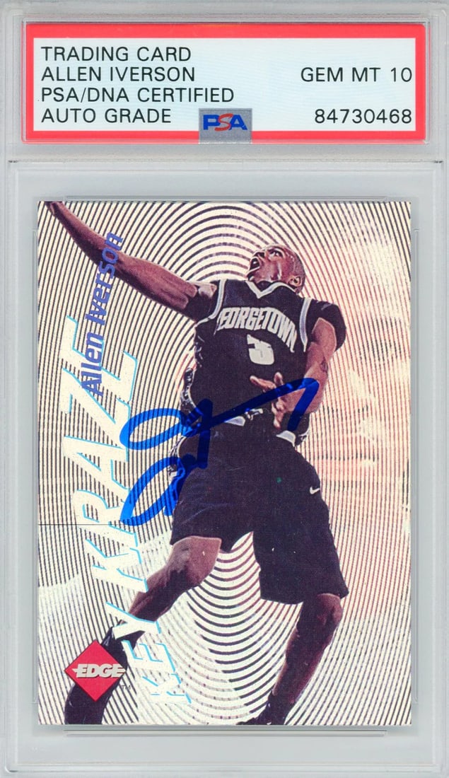 Allen Iverson Autographed 1996 Collector's Edge Key Kraze Factory Set Card #9 (P (1 of 2)