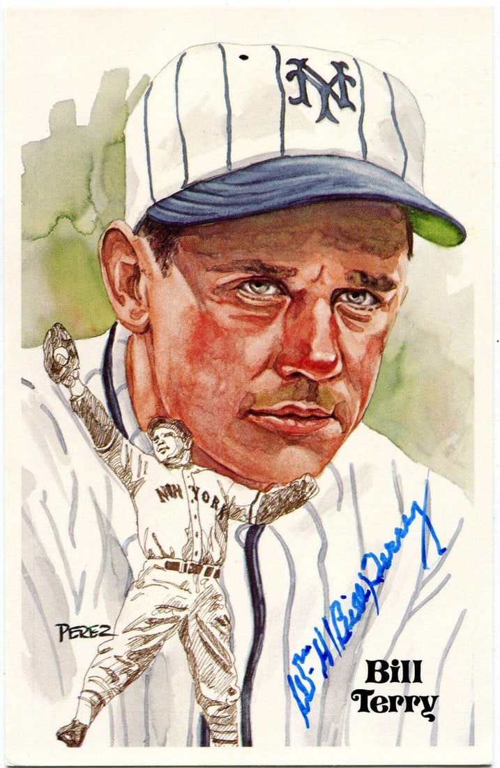 Bill Terry Autographed Perez Steele Galleries Postcard 9359/ 10, 000 (JSA) (1 of 3)