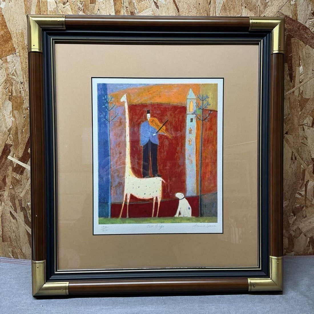 Annora Spence Tall Giraffe Silkscreen Signed ED134/ 350 Framed Collectible Art (1 of 10)