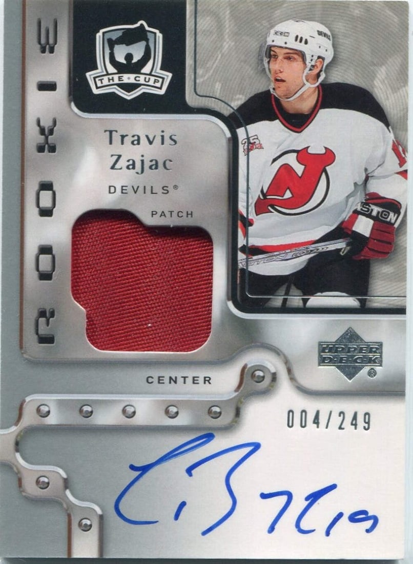 Travis Zajac 2006 - 2007 Upper Deck The Cup Jersey/ Autographed RC #141 4/ 249 (1 of 2)