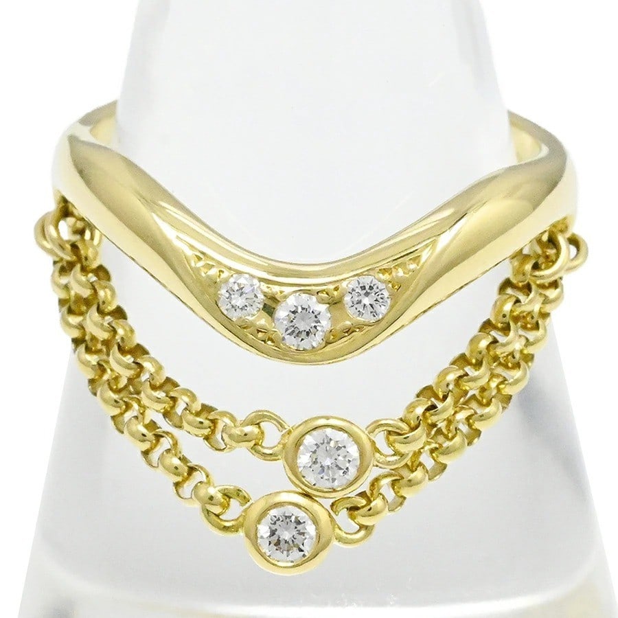 Mikimoto Diamond 0.13ct Double Chain 18k Yellow Gold Wave Band Ring US 6 EU51: Mikimoto Diamond 0.13ct Double Chain 18k Yellow Gold Wave Band Ring US 6 EU51 Item Specifics: Antique: No Shape: Wave Occasion: Anniversary Birthday Christening Christmas Engagement Graduation Mother"