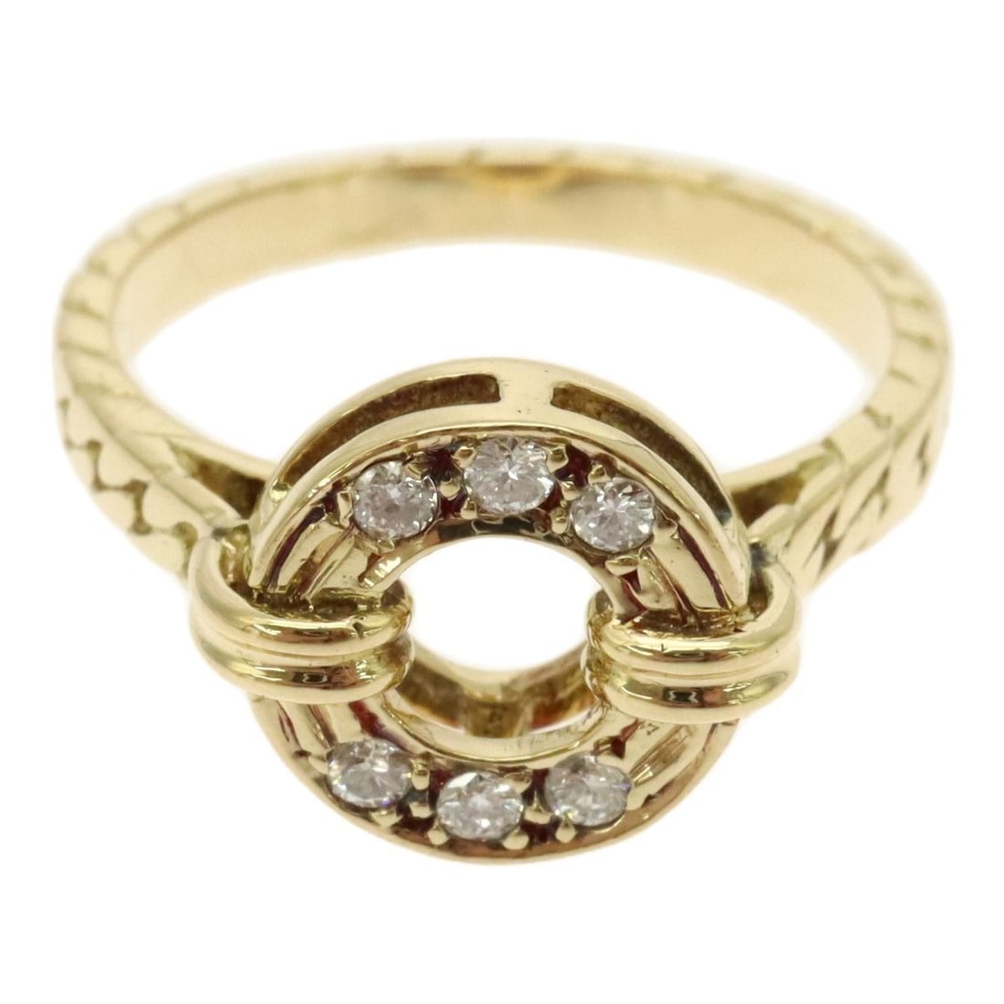 Vintage Mauboussin 6 Diamonds 18k Yellow Gold Eternal Circle Twist Rope Ring: Vintage Mauboussin 6 Diamonds 18k Yellow Gold Eternal Circle Twist Rope Ring Item Specifics: Materials Sourced From: France Number Of Diamonds: 6 Occasion: Anniversary Birthday Christening Christmas