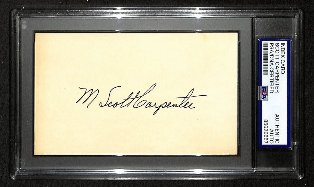Scott Carpenter Signed/ Auto 3x5 Index Card Mercury Astronaut PSA/ DNA 201440 (1 of 1)