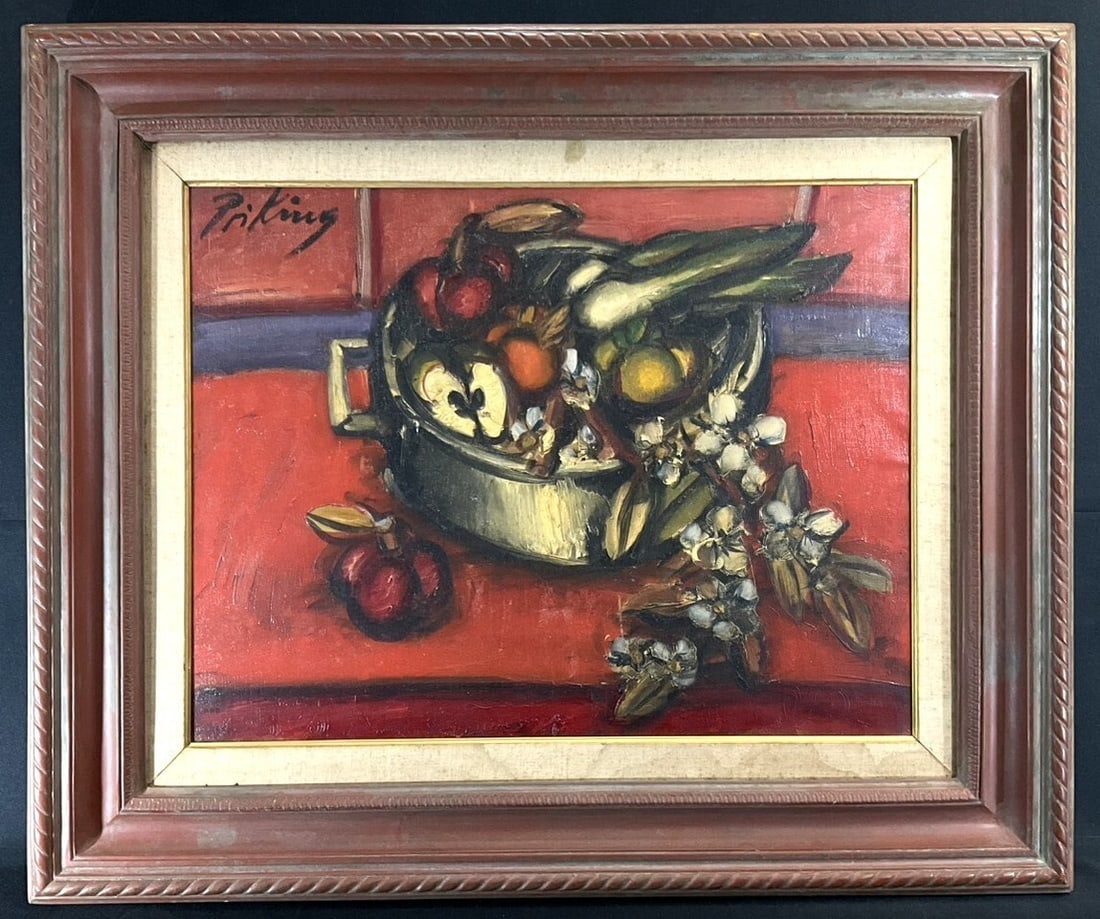 Franz Priking Still Life Oil Painting Large 15P German Modern Art Signed (1 of 10)
