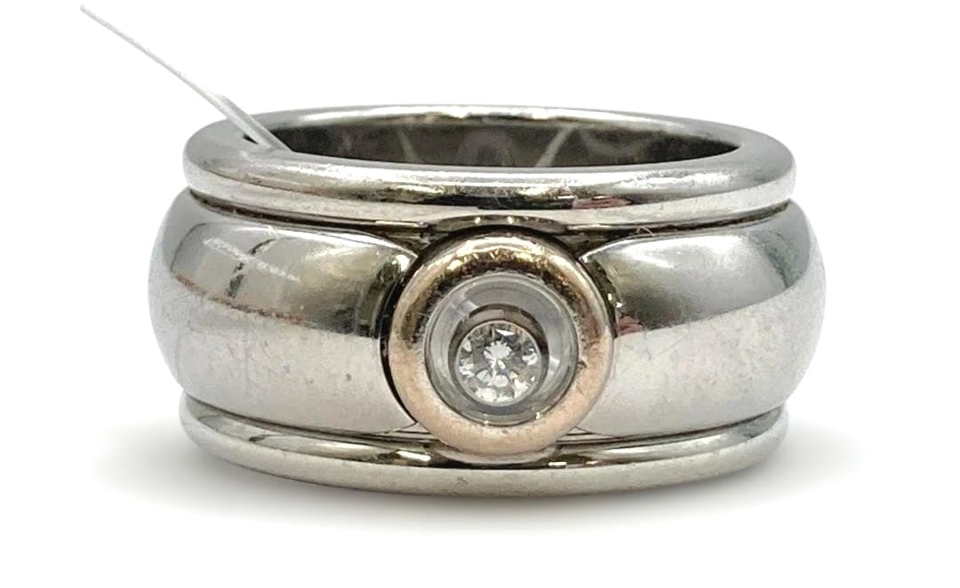 Diamond 18k White Gold Stainless Steel Ring with Chopard Certificate: Diamond 18k White Gold Stainless Steel Ring with Chopard Certificate Item Specifics: Number Of Diamonds: 1 Shape: Heart Occasion: Anniversary Birthday Christening Christmas Engagement Graduation
