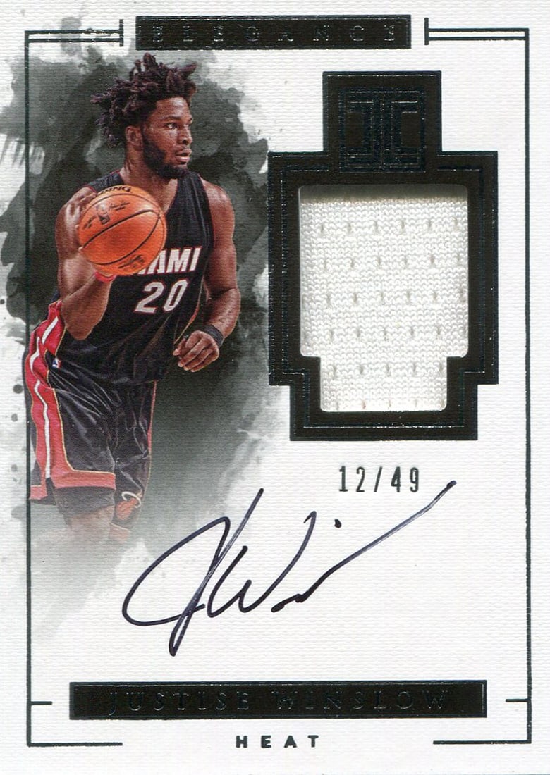 Winslow Justise Autographed 2016-17 Panini Impeccable Jersey Card (1 of 2)