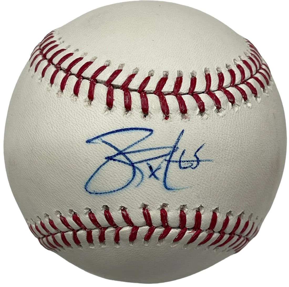James Paxton autographed Official Major League Baseball (JSA): James Paxton autographed Official Major League Baseball (JSA) Signed in blue pen across the sweet spot on a Robert Manfred baseball, James Paxton's autograph adds a unique touch to this Official