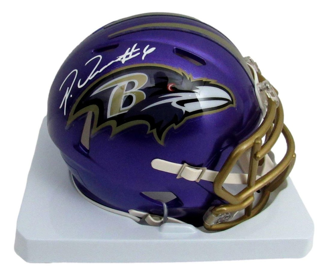 Purple Mini Helmet FLASH Beckett Signed Auto Ravens Queen Patrick (1 of 5)