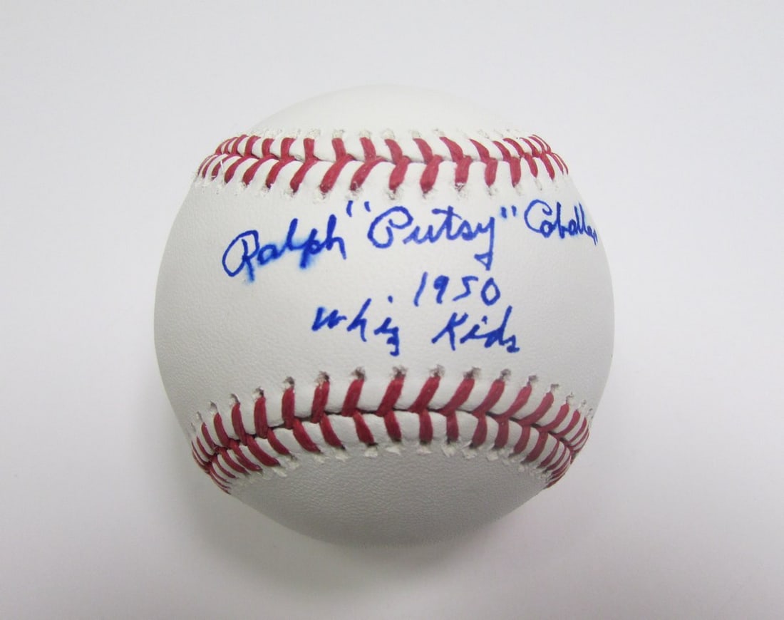 Ralph "Putsy" Caballero inscr "1950 Whiz Kids" Signed OML Baseball JSA 138210: Ralph "Putsy" Caballero inscr "1950 Whiz Kids" Signed OML Baseball JSA 138210 Item Specifics: Sport: Baseball Product: Ball Original/Reprint: Original Autograph Authentication: JSA League: MLB