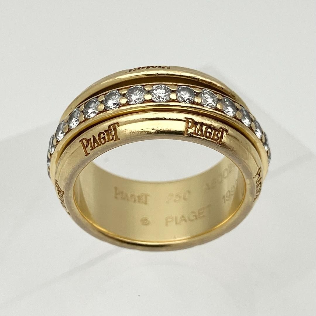 Vintage Piaget Possession 18k Yellow Gold Diamond Spinner Band Ring Size51 c1992: Vintage Piaget Possession 18k Yellow Gold Diamond Spinner Band Ring Size51 c1992 Item Specifics: Shape: Round Occasion: Anniversary Birthday Christening Christmas Engagement Graduation Mother"s Day Va