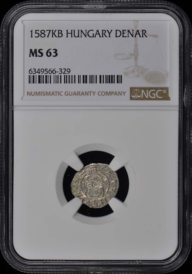 Hungary Denar Rudolf Madonna Child 1587KB NGC MS 63 (1 of 2)