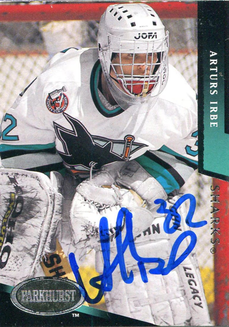 Arturs Irbe Autographed 1993 Parkhurst Card (1 of 1)