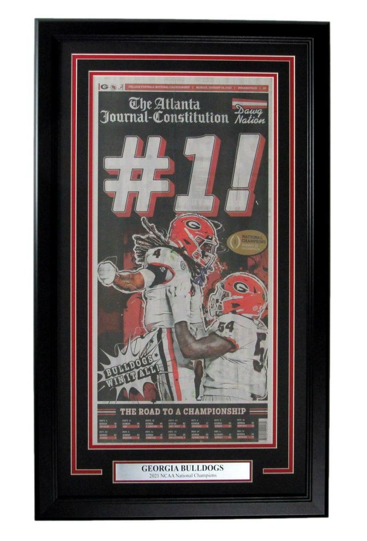 Atlanta Journal-Constitution Newspaper Georgia 2021 National Champ Framed 165814 (1 of 2)