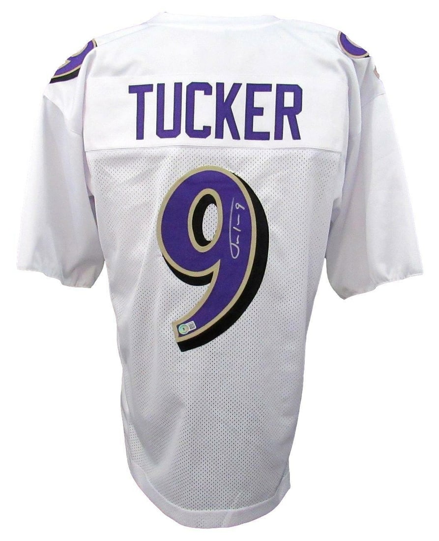 Justin Tucker Signed Autographed Custom White Jersey Beckett 164217: Justin Tucker Signed Autographed Custom White Jersey Beckett 164217 Item Specifics: Autograph Authentication: BAS/Beckett Original/Reprint: Original Product: Jersey Sport: Football Team: Baltimore Rav