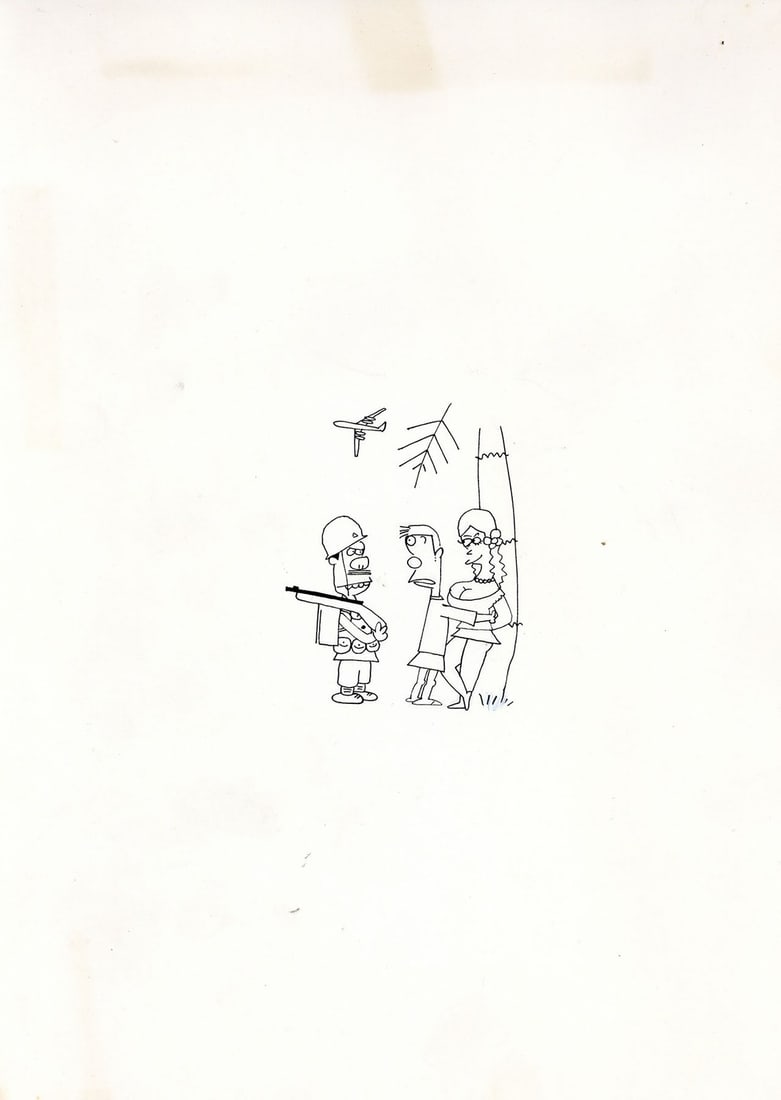 Syunji Sonoyama Original Drawing 1968 Guam Ghost Story Manga Ink Illustration (1 of 2)