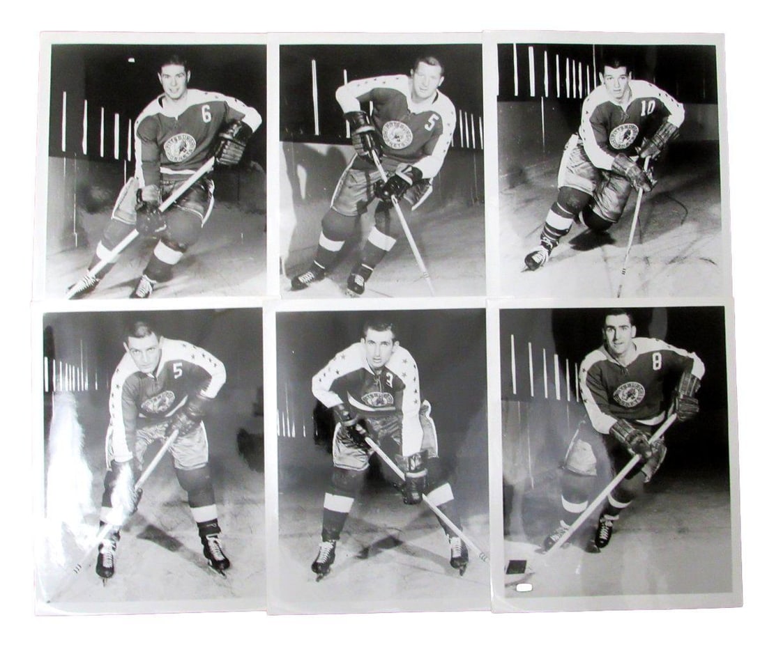 Pittsburgh Hornets AHL 6 1963-64 Team Issued 8x10 Photos 192148: Pittsburgh Hornets AHL 6 1963-64 Team Issued 8x10 Photos 192148 Original 8x10 team issued photos from the Pittsburgh Hornets AHL in 1963-64, featuring iconic players and moments from that season.