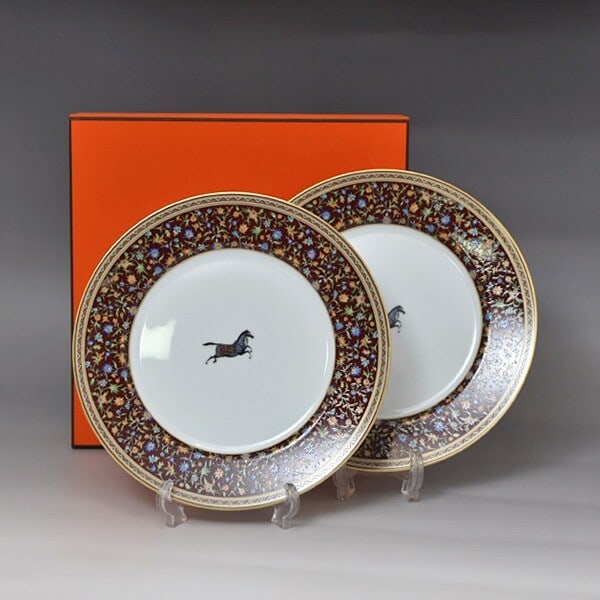 Hermes Cheval D'Orient Dinner Plate Set of 26? Tableware Porcelain With Box (1 of 6)