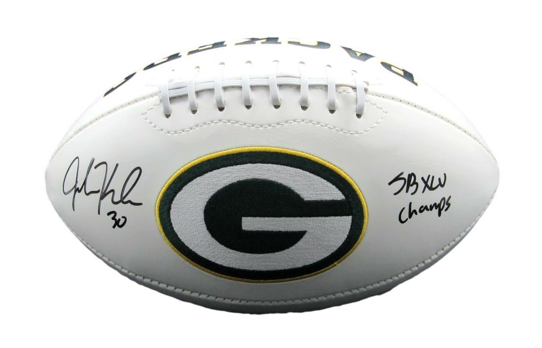 Kuhn signed inscribed SB XLV champs Packers logo football JSA 156760: Kuhn signed inscribed SB XLV champs Packers logo football JSA 156760 Item Specifics: Sport: Football Product: Helmet Original/Reprint: Original Team: Green Bay Packers Autograph Authentication: JSA