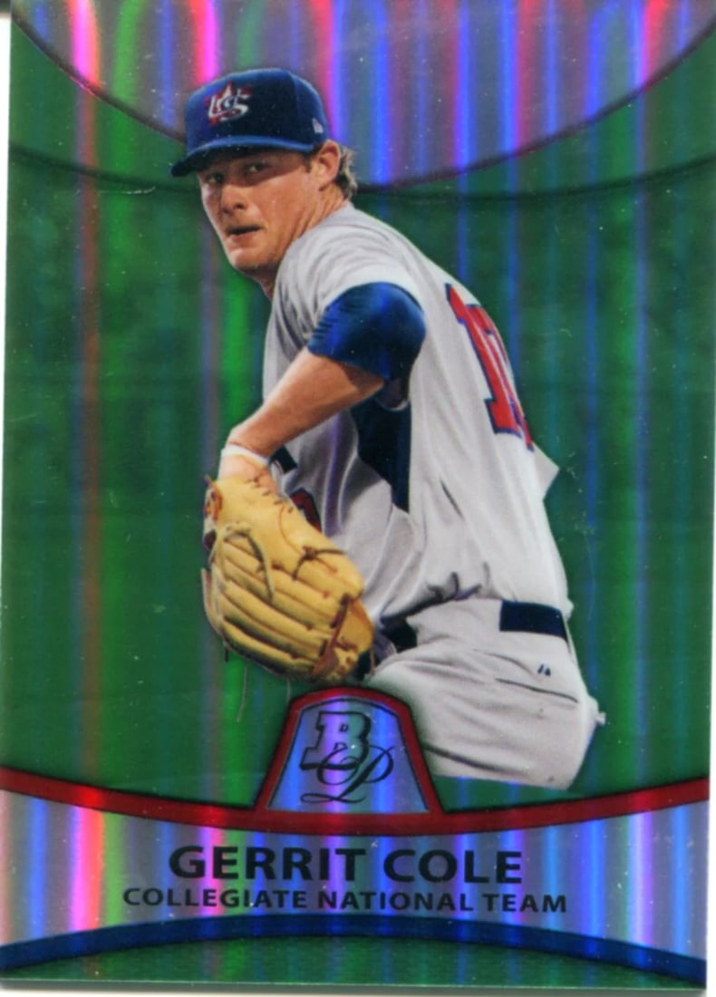 Gerrit Cole 2010 Bowman Platinum Card #240/ 499: Gerrit Cole 2010 Bowman Platinum Card #240/ 499 Gerrit Cole, the talented pitcher from the Houston Astros, shines in his 2010 Bowman Platinum Card #240/499. This autographed card features a unique