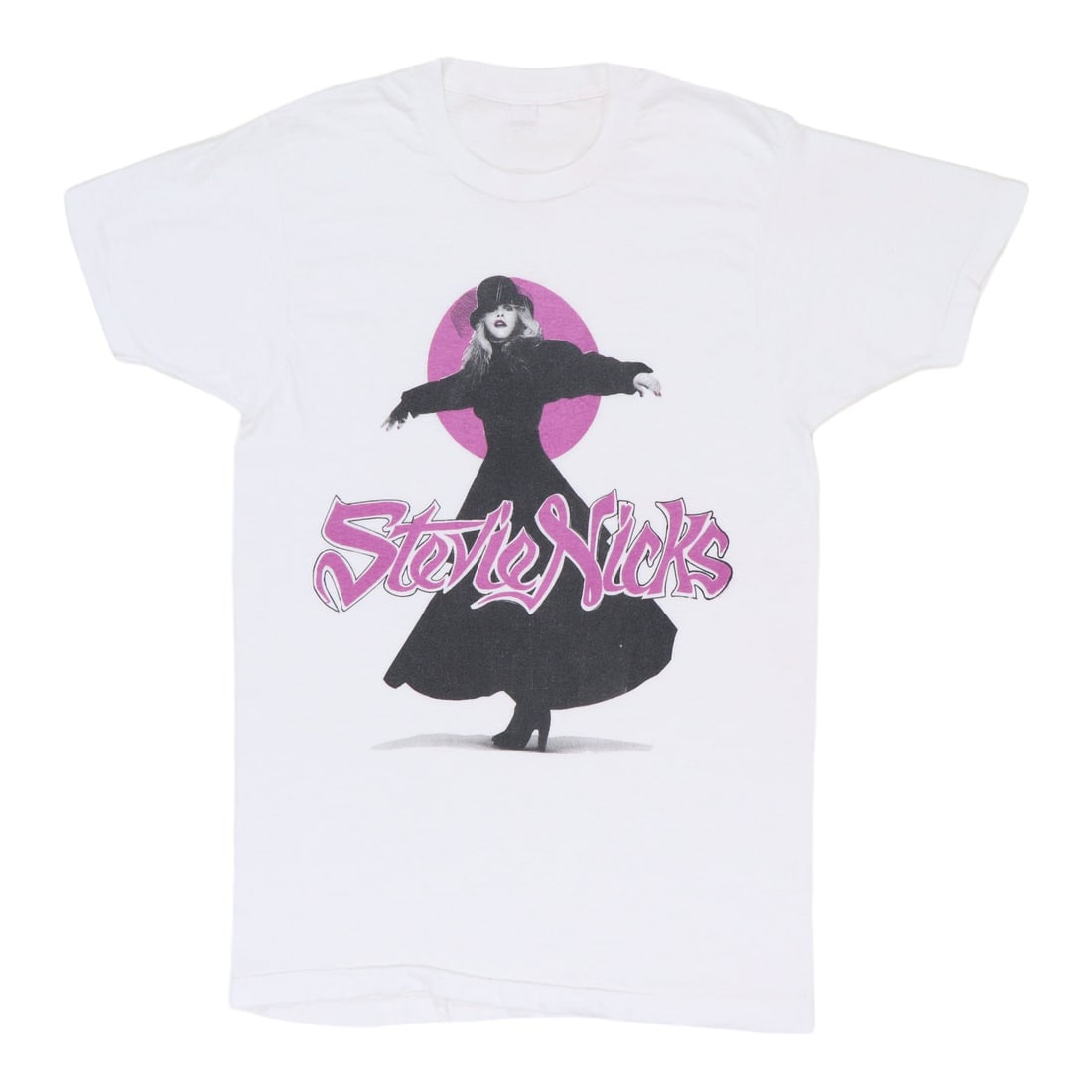 1980s Stevie Nicks Shirt: 1980s Stevie Nicks Shirt White 100% Cotton Stevie Nicks Shirt from the 1980s, featuring a classic collar-to-hem design and a relaxed fit. This vintage shirt is in excellent condition with no holes or