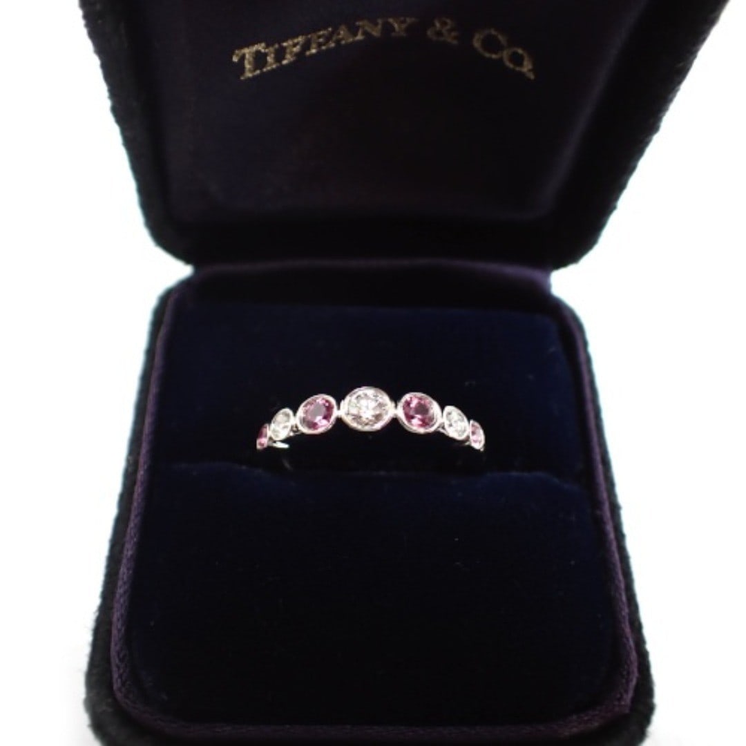 Tiffany & Co Jazz Pink Sapphire Diamond Bezel Setting PT950 Band Ring US 5 EU49: Tiffany & Co Jazz Pink Sapphire Diamond Bezel Setting PT950 Band Ring US 5 EU49 Item Specifics: Shape: Round Occasion: Anniversary Birthday Christening Christmas Engagement Graduation Mother"s Day